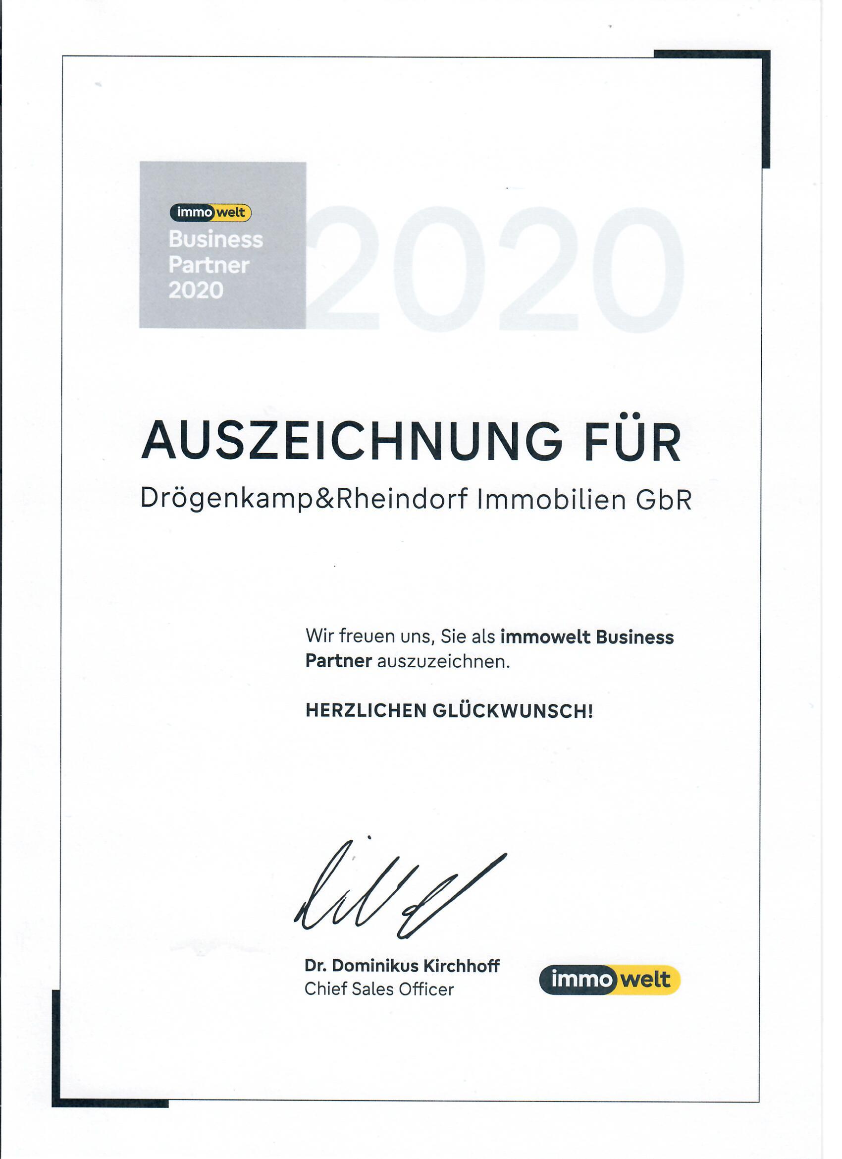 Business Partner Award 2020